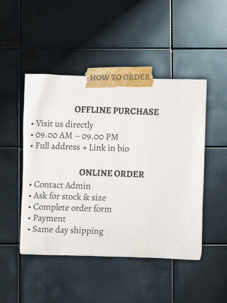How to order
